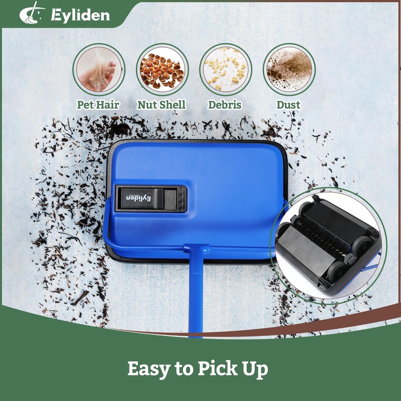 Eyliden Carpet Sweeper, Mini Size Lightweight Hand Push Carpet Sweepers