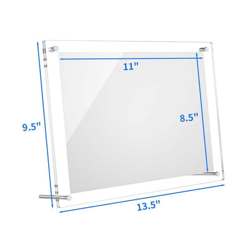NIUBEE Clear Acrylic Picture Frame 8.5x11 inches, Wall Hang or