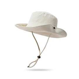 CLAPE Herren Wasserdicht Sonnenhut Faltbar Safari Hut Boonie Hut UV Schutz Buschhut mit Kinnband Sommer Fischerhut Cowboy-Stil Sun Hat