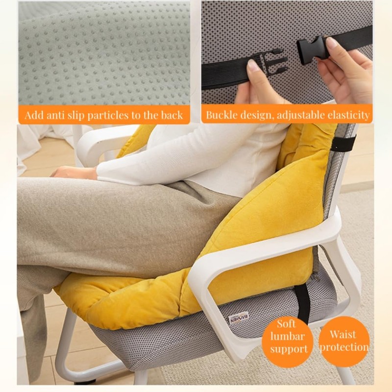 SKINFORD Desk Chair Cushion with High Back Support Soft Office