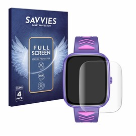 Savvies Pack of 4 Full Screen Protectors for IdoMars H51 1.75 Inch Full Cover Screen Protector Film [3D Curved, Transparent, Anti-Fingerprint]