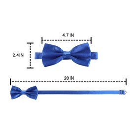 Monopa Men's Pre Tied Bow Ties for Wedding Party Fancy Plain Adjustable Bowties Necktie (Dark Gray)