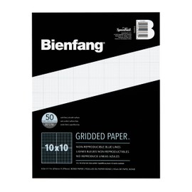 Bienfang Designer Grid Graph Paper Pad, 10x10 Cross Section, 8.5 x 11 Inches, 50 Sheets