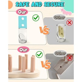 Zeewoo Montessori Toys for 1 2 Year Old Girl Gifts Educational for 1-3 Year Old Caterpillar Wooden Shape Sorter Stacking Toys for Toddlers 2-4 Preschool Learning Toy Birthday Boy Girl Gift