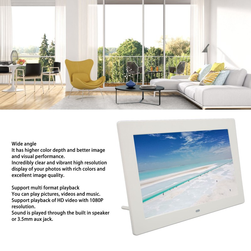 10 Inch Digital Photo Frame 1280x800 HD IPS Display Support