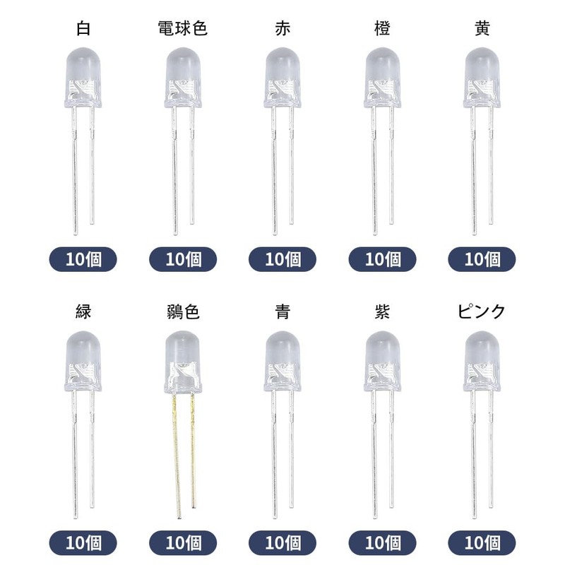 Glvaner Light Emitting Diodes, 10 Color LED Diodes, 0.2 inch