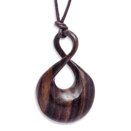 81stgeneration Women's Men's Wood Brown Single Twist Maori Tribal Adjustable Pendant Necklace