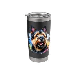 Norwich Terrier Dog Watercolor Artwork Stainless Steel Insulated Tumbler