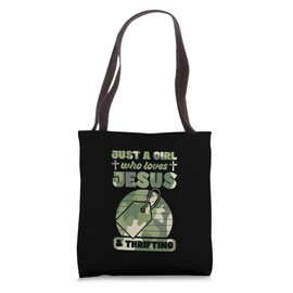 Just A Girl Who Loves Jesus And Thrifting Christian Tote Bag