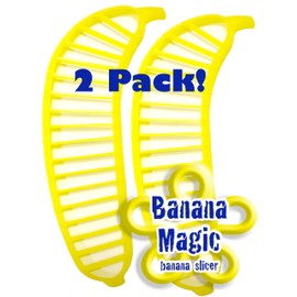 2 Pack Banana Slicer Cutters Banana Magic Kitchen Tool - Handy Gadget instantly slice chop banana chips no knife necessary !