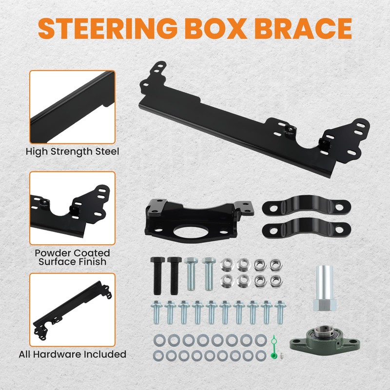 maXpeedingrods Steering Box Brace W/Flanged Bearing Kit for Jeep Cherokee