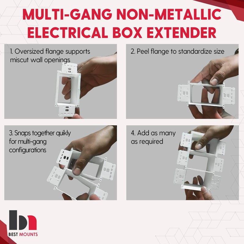 BestMounts - Electrical Power Outlet Box Extender Kit – Single