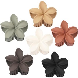 6 Pack Hawaiian Flower Hair Claw Clips Plumeria Claw Clips for Thin and Thick Hair Beach Tropical Hair Accessories for Girls:_Dopamine