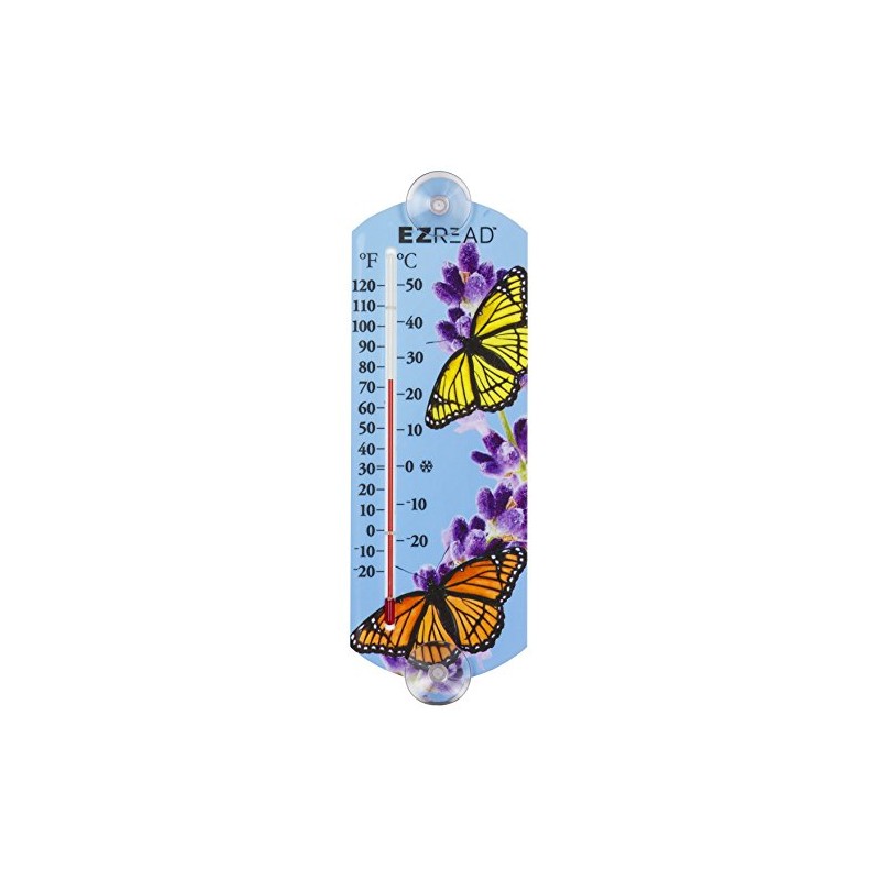 Headwind Consumer Products 840-0058 EZREAD Indoor/Outdoor Thermometer with Butterfly 10"