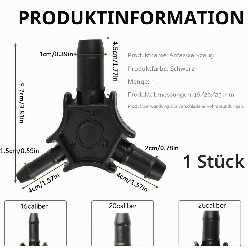 Calibrator Composite Pipe Deburring Plastic - 3-in-1 Tool Multilayer Composite