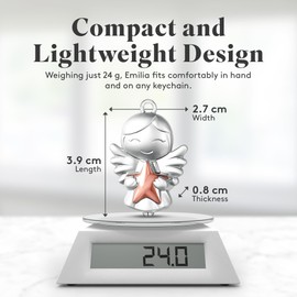 GERNEO® Guardian Angel Keyring Emilia - Lucky Charm with Star in Gold, Rose Gold or Silver, Rose Gold