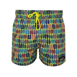 Maui & Sons Traje de Baño para Niño Tipo Short con Bolsas Laterales, Cordón Ajustable y, Secado Rápido, con Increíbles Diseños Estampados. (MX/US, Numérica, 10, Regular, Sandalias)