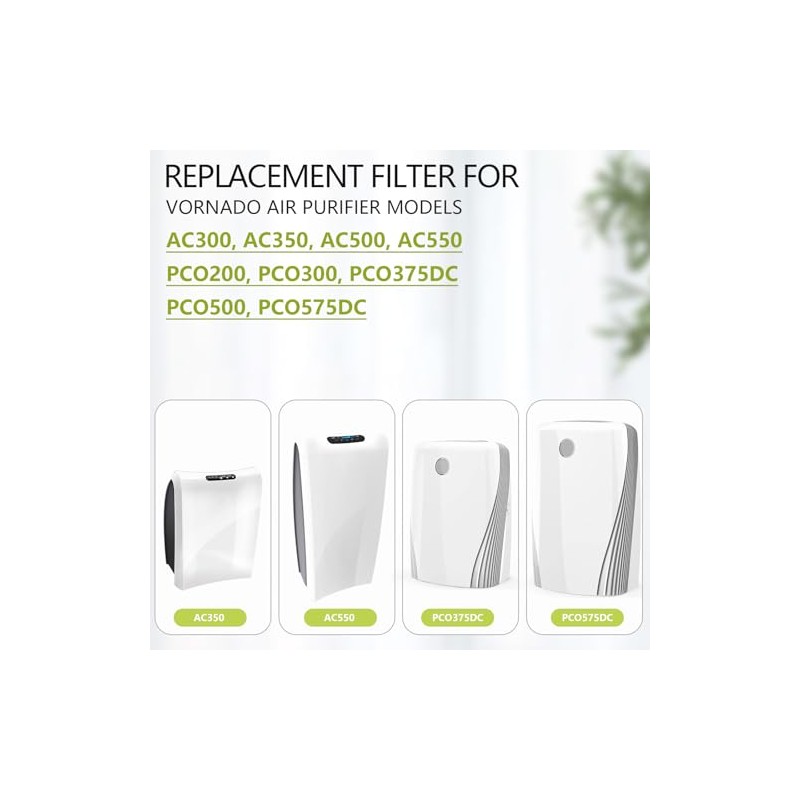 MD1-0022 Air Purifier Filter for Vornado AC300/AC350/AC500/AC550 & PCO200/PCO300/PCO375DC/PCO500 Series