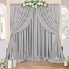 Grey Polyester Backdrop Curtains 20 ft x 10 ft Photography