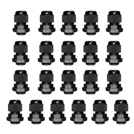 Pack of 21 Cable Glands M20, IP68 Waterproof Cable Grommet, Cable Glands for Outdoor Garden Control Box Junction Box, Plastic Nylon Cable Grommet, Black