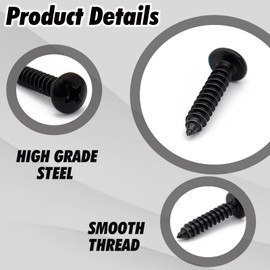 30 Pcs Black Interior Trim Screws #8 M4.2-1.41,fits for Ford Car/Truck F-150 Mustang Bronco Etc Most Models