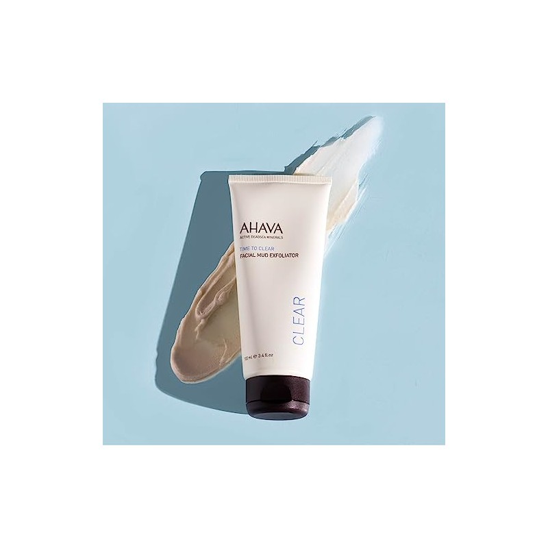 AHAVA Time to Clear Facial Mud Exfoliator, 3.4 Fl Oz