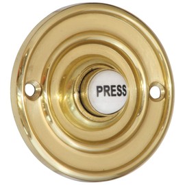 Polished Brass 60mm Dia Bell Push with China Press