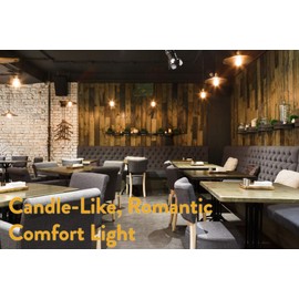 NorbCOZY 4W Vintage-Style ST19 LED Bulb. Unique Candle/Fire-Light Spectrum for Peace & Comfort. Use Upright or Pendant, Amber Glass, Standard Base, 2 ¼” x 3 7/8” Long Inserted, Dimmable (4-Pack)