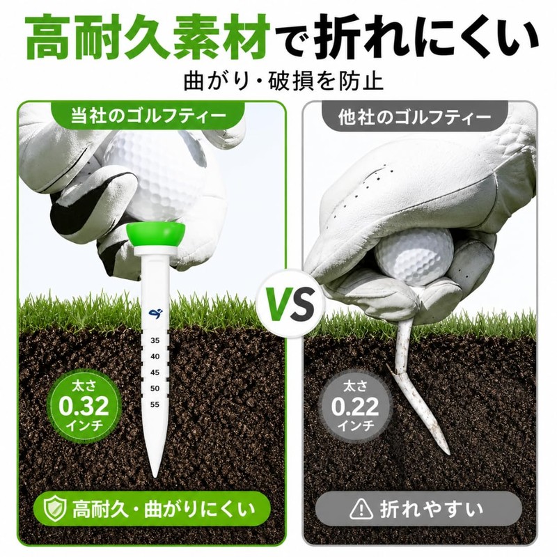 GreenLife Golf Tees, Golf Alignment Tees, 5 Levels of Height