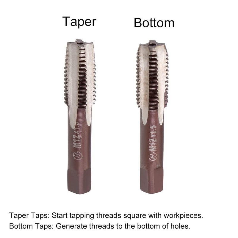 sourcing map Metric Hand Tap M12 Thread 1.5 Pitch 4