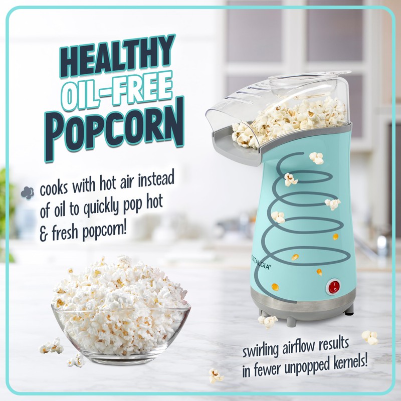 Nostalgia Air Popper Popcorn Maker – 16 Cups Oil-Free Pop