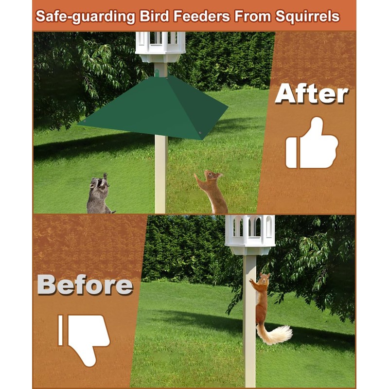 Khordin Metal Squirrel Baffle for 4x4 Post, Outside Wooden Pole