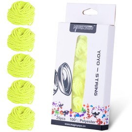 MAGICYOYO - Cuerdas Yoyo profesionales 100% poliéster para Yoyos sensibles y no sensibles, paquete de 25 colores amarillo