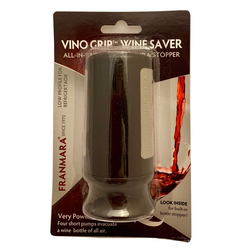 Franmara Vino Wine Saver Vacuum Pump and Stopper, Black, (Pack