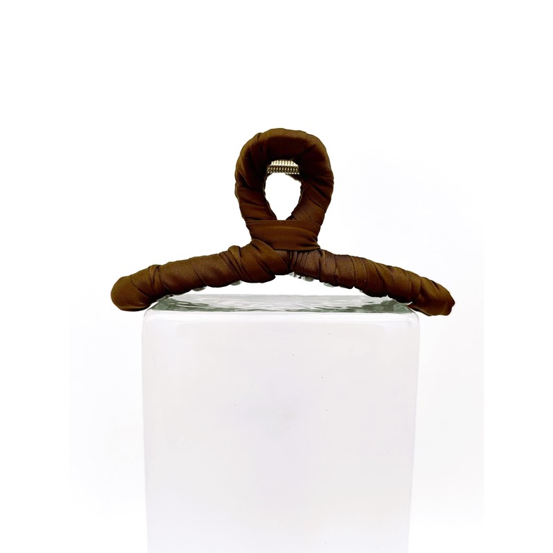 Satin Hair Claw Clamp 12.5cm Extra Strong Hold in Black,