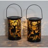 1-Pack Solar LED Lantern Outdoor Hanging Lamp Wrought Iron Deer