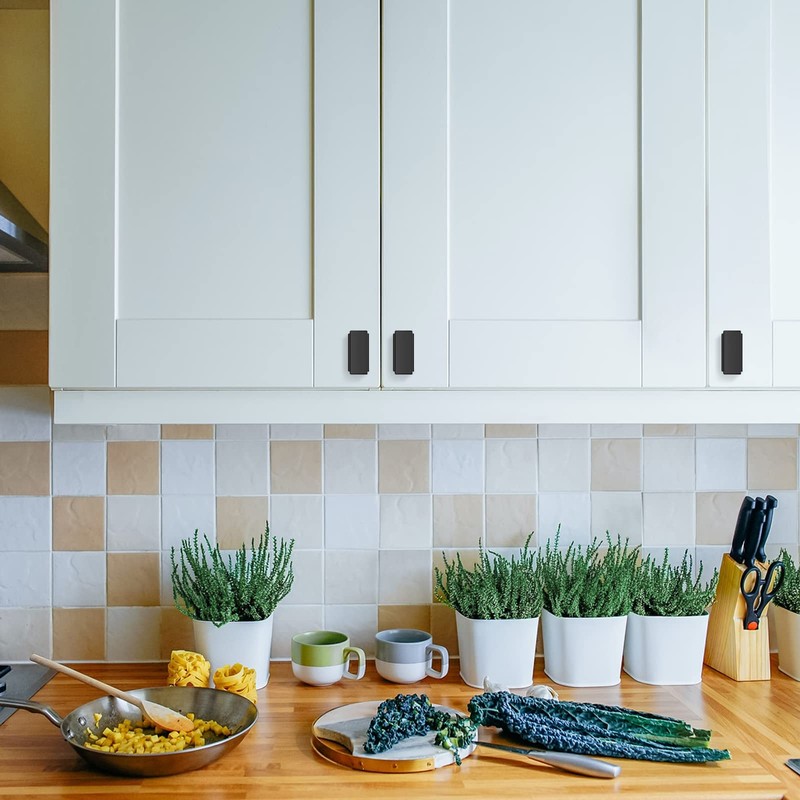 Coinkoly 10 Pack Matte Black Kitchen Cabinet Knobs Single Hole