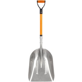 VNIMTI Aluminum Snow Shovel with D Handle Metal Snow Shovel for Driveway 45Inches 3.7 Pounds Transfer Shovel Shovel for Gardening, Orange
