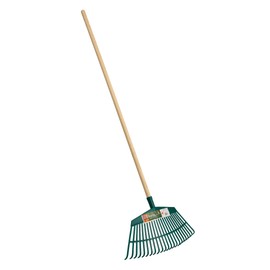 FARM-TUFF 19” Leaf & Garden Rake with 48” Hardwood Handle – Wide, Durable Rake for Lawns, Flower Beds, and Yard Cleanup