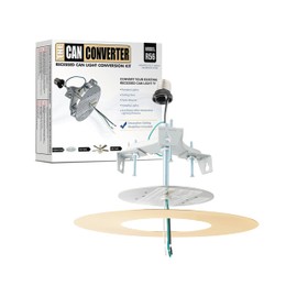 The Can Converter R56 Recessed Can Light Conversion Kit w/ 7"¾ Flat Ceiling Medallion - Home Improvement for 5" & 6" Cans, Converter Kit for Ceiling Fan & Light Fixture, UL Certified, Polished Brass
