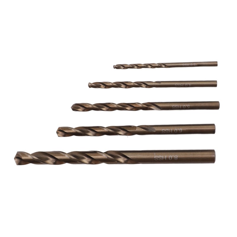 5Pcs Straight Shank Twist Drill Bit HSS 3 4 5