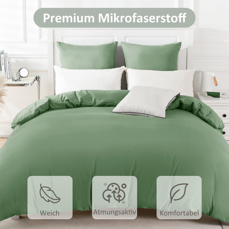 REDKEY 2-Piece Bed Linen Set, 155 x 220 cm Duvet