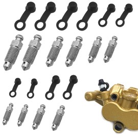 Pack of 10 Hydraulic Brake Bleed Nipple Cap, Motorcycle Bolts, Bolt Bleed Screw with Cap for Motorcycle Master Cylinder Caliper M6 X 1 mm M7 X 1 mm M8 X 1.25 mm M10 X 1 mm M10 X 1.25 mm