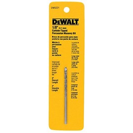 DEWALT DW5221 1/8-Inch by 3-Inch Carbide Hammer Drill Bit, Silver