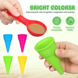 iplusmile 砂場セット アイスクリーム 10点セット 子供用 砂遊び おもちゃ おままごと 8個コーン 2個スコップ 砂場遊び 公園 ビーチ 海遊び 雪遊び 室内 屋外 男の子 女の子 プレゼント