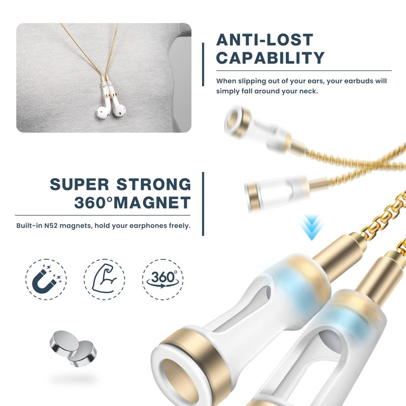 Lawonda Anti-Lost Neck Strap for Airpods, Strong Magnetic Necklace Holder