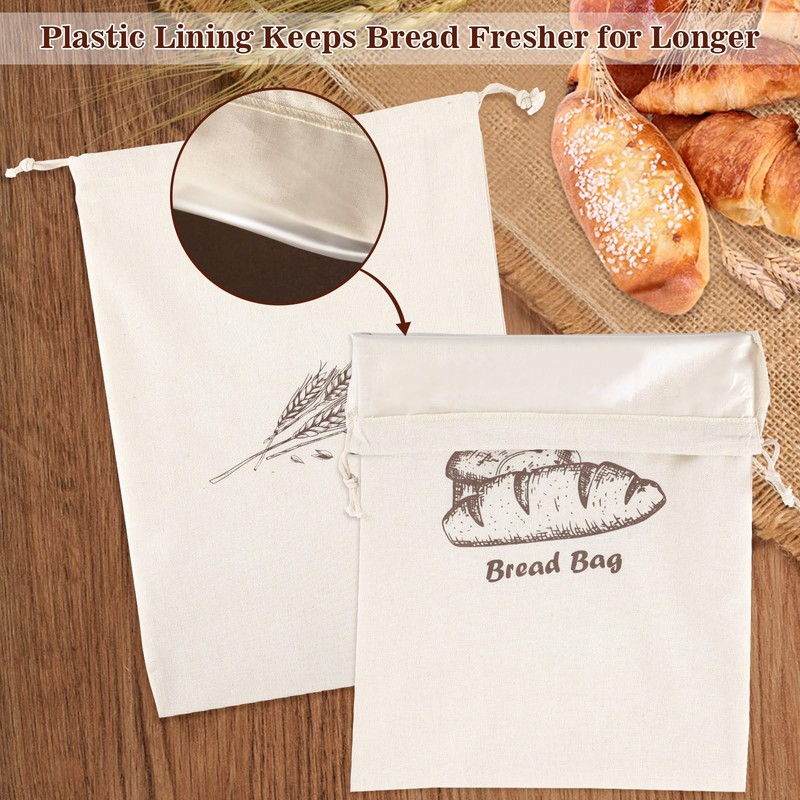 Augshy Bread Bags, 2 Pack Bread Bags for Homemade Bread,