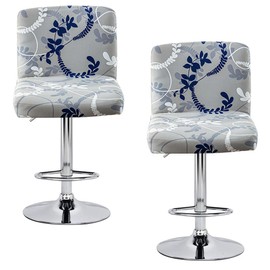 Levoberg Bar Stools Cover Set of 2 Printed Armless Swivel Barstools Slipcovers with Backs Stretch Square Counter Height Bar Stools Covers Mid Low Back Chair Cover for Kitchen Dining Room Bar #13