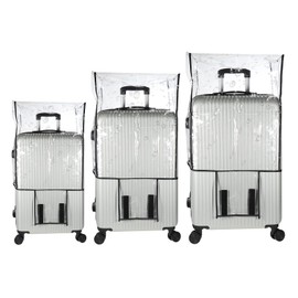 PATIKIL Luggage Covers, 3 Pieces 20 24 28 Inch PVC Suitcase Cover Protectors Waterproof Travel Luggage Covers for Suitcase, Black