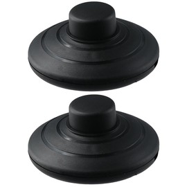 AllGIFT Foot Pedal Push Switch 2pcs Round Floor Foot Inline Plastic Footswitch Lamp Light Foot Control Black Christmas Decoration